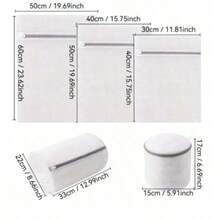 5pcs Woven Mesh Laundry Bags Set, Multipurpose Rectangular Zipper Closure, Durable Garment Care For Fine Fabrics & Sweaters, No Power Needed, Easy To Use & Reusable Travel Organizer