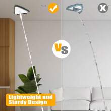 Tile And Wall Mop, Upgraded Triangle Ceiling Mop With 360° Rotation, Microfiber Mop Extendable Up To 202cm, Floor Mop For High Windows (White)