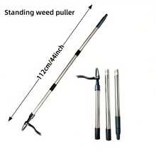 Unkrautvernichter – Der originale, aufrechte Unkrautvernichter mit langem Griff – Mit verdicktem Edelstahlrohr und 4-zinkigem Kopfdesign – Entfernen Sie Unkraut mühelos, ohne sich bücken, ziehen oder hinknien zu müssen.