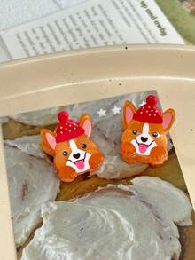 1 件卡通可爱动物爪夹、柯基犬、斗牛犬、柴犬形状发夹、可爱刘海夹、侧夹、女士发饰、公主发型夹、发夹、女士配饰时尚爪夹女士发夹女士发夹优雅发夹秋季配饰秋冬度假装女士 - 彩色 - 查看 3