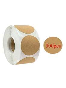 500pcs Mini Brown Kraft Round Label Stickers, DIY Stickers, Holiday Decorations, Seal Stickers For Gifts And Packaging, Plain Spiral Sketchbook, Simple And Portable Sketch Pads