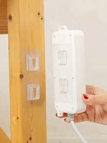 1/5 pares de ganchos adhesivos de doble cara, ganchos de pared montados, ganchos de fijación transparentes impermeables, ganchos de hebilla para cocina, baño, inodoro, fijador de enchufes del hogar, Halloween, Navidad