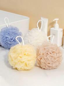 5pcs/3pcs/1pc Black Shower Puff, Bath Sponge, Loofah Scrubber, Exfoliating Shower Pouf, Loofah Shower Ball, Body Wash Scrubber, Exfoliating Bath Sponge For Men & Women - Multicolor - View 2