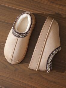 Botas De Neve Para Casais, Mais Vendidas No Inverno, Com Patchwork, Sola Grossa E Forro Quente, Chinelos Para Ambientes Internos E Externos, Chinelos Retrô Antiderrapantes E Resistentes Ao Desgaste Para Homens