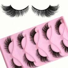 1Packs Of 5 Pairs Of Long Cat Eye False Eyelashes - Holiday Gift, Slim, Elongated, Thick, And Exaggerated Effects - Reusable Strip-Shaped False Eyelashes, Creating A Charming Makeup Look, Perfect For Mother's Day - Nhiều màu - Xem 4