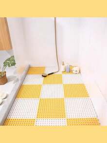 10 Pieces/Set Of TPE Bathroom Mats, Bathroom Shower Mats, Plastic Hollow Waterproof Swimming Pool Mats, Interlocking Floor Tiles With Drainage Holes, Bathroom Grid Mats, Bathroom Two-Color Non-Slip Mats, Shower Room Safety Non-Slip Mats, Bathroom Accessories, Non-Slip Shower Mat Module Interlocking Mats, Pools, Terraces, Balconies, Kennels, Poultry And Colored Grid Mats.