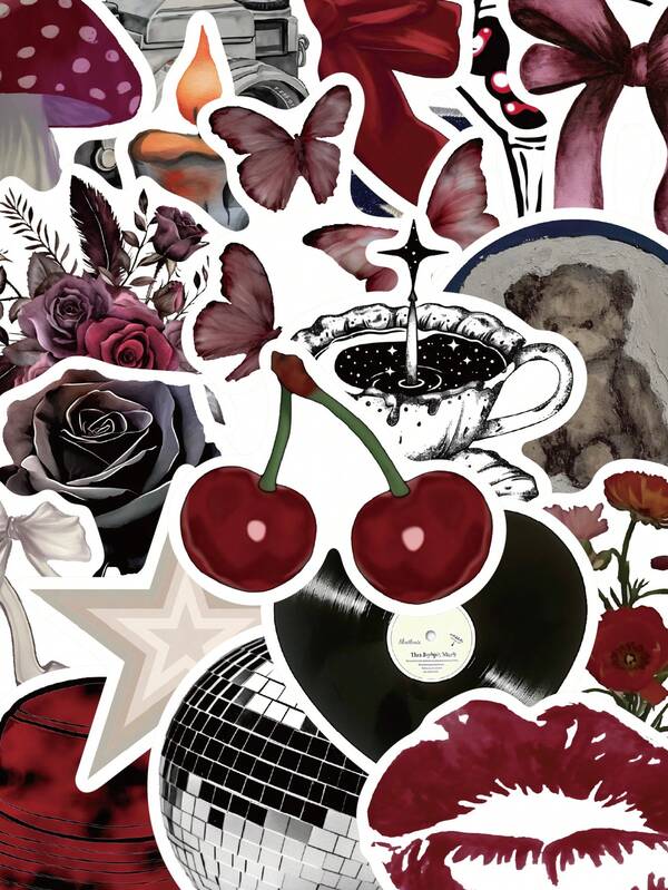 50pcs Pinterest Girl Stickers Laptop Handbook Mobile Phone Case Decoration Stickers