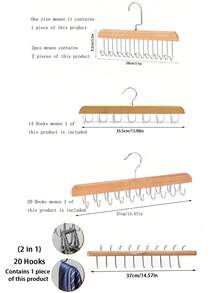 1pc Heavy Duty Wooden Anti-Slip Hanger With 8 Metal Hooks, Ideal For Hanging Camisoles, Swimwear, Bras, Scarves, Ties And Belts In Closet Decorations Decor Festival Decor Room Decor Home Decor Decor Bedroom Decor Dress Pants Shoes Jeans Boots Skirtbedroom,Organizer,Organiser,Home Storage,White T Shirt Women,Black Pants Women,Ladies Winter Clothes,Dress,Winter Clothes For Ladies,Elegant Woman Dresses,White Shirt For Ladies,Long Sleeve,White Jumpsuit For Women,Spring Dresses For Women,Spring Outfits For Women,Spring,Spring Clothes,Minimalist,Summer Tops - Apricot - View 7