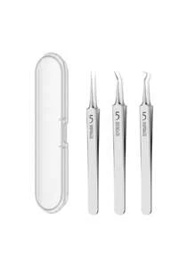 1 件超细 5 号黑头去除镊子和 1 件黑头和痤疮去除工具，面部美容和痤疮去除工具，用于皮肤护理