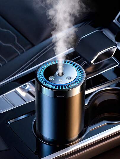 1pc 50ml Car Air Freshener Deodorizes Indoors And Removes Sweat To Refresh The Air. Suitable For Car Accessories, Car Fragrances, Car Diffusers, And Car Essentials. It Has A Car Start Sensor Spray Design, A Built-In Starry Sky Ceiling Projection Light, And Is USB Rechargeable.
