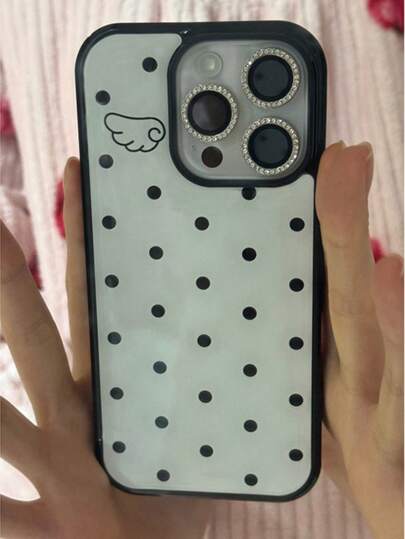 时尚可爱波点亮面软壳手机壳，适用于 17 Air、16、15、14、13、12、11 Pro Max、16、15、14 Plus，简约创意防震后盖