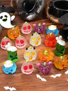 50/30/20/10/5/1 pieza Figura miniatura luminosa de paisaje micro de resina, adorno de jardín de hadas miniatura, decoración de calabaza y fantasma, decoración DIY para el hogar, artesanía de escritorio, escultura