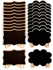 1/5/10 Mini Blackboard Bulletin Boards With Brackets, Suitable For Message Display Boards, Small Wooden Blackboards, Creative Wooden Crafts, Small Blackboards, Coffee Ornaments, Restaurant Display Boards, Message Boards, Home Art Boards, Writing Boards, Suitable For Weddings, Birthday Parties, Table Numbers, Home Decorations, Food Signs And Special Event Decorations, Cheesecake Labels, Christmas And Halloween Decorations, Christmas Back To School Room Decorations, Learning Supplies, Halloween, Thanksgiving, Easter - Multicolor - View 3