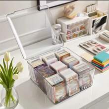 1 Peça Caixa de Coleção de Cartões de Negociação com Divisórias, Estojo de Cartão TCG para Magic, Cartões Esportivos, À Prova d'Água, Resistente a Arranhões, Caixa de Armazenamento de Cartões para Organizar e Armazenar Cartões de Jogos e Outros Cartões de Jogos de Tabuleiro