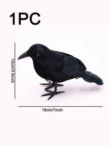 6pcs Halloween Simulation Black Crow Feather Crow Halloween Decoration Crow Garden Props Decoration,Christmas