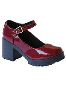 Women's Mary Jane Shoes With High Heel Sole And Adjustable Buckle - 紫紅色 - 查看 2