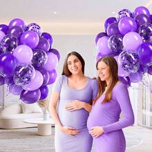 62pcs 12-Inch Purple Balloons With Metallic Soft Purple Confetti Balloons, Latex Balloon Set For Purple Birthday, Wedding, Baby Shower, Party Decorations - No Electricity Needed, Suitable For All Seasons And Father's/Mother's Day Parties