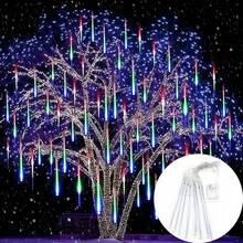 Christmas Meteor Shower Lights For Outdoor, Garden Lights, Snow Meteor Shower Lights LED Decorations For Trees, Yards, Gardens And Parties, Roof Decorations, Weddings, Ramadan, Christmas Tree Decoration Battery Powered (Without Battery) - Battery Box Meteor Shower Light String - View 9