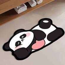 1/3pcs Set, Cute Pink Heart Panda Pattern Home Decor Mat Set, Bathroom Non-Slip Absorbent Mat, Silica Gel Retro Pattern Bath Mat, U-Shaped Toilet & Vanity Absorbent Foot Mat, 2.5mm Thickness Entryway Decor Bathroom Kitchen Decor Kitchen Rug