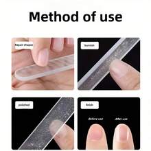 3 片纳米玻璃指甲锉，指甲抛光条，砂纸条，双面抛光条指甲锉，迷你指甲锉，美甲修脚工具，手足指甲护理，礼品，旅行必备 - 無色 - 查看 4