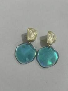 1 对时尚优雅个性树脂环状亚克力耳环 - 查看 2