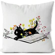 Geschenke für Katzenmamas: 18x18 Kissenbezüge - Gelb & Schwarz, Geschenkset für Katzenliebhaber