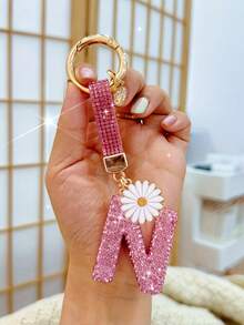 闪亮水钻字母钥匙扣 - 幸运水晶吊坠，闪亮合金饰物，适用于包包和背包 - 生日和特殊场合的完美礼物，钥匙链环包包背包饰物汽车挂件女士女孩礼物，钱包和手提包配件，字母表首字母 A-Z - 彩色 - 查看 13