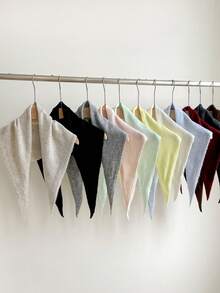 1pc Women Solid Color Triangular Wool Blend Women Scarf, Knitted Warm Decorative Elegant Retro Style Scarf, Suitable For Outdoor Travel, Spring, Autumn, Winter, Snow Season Women Winter Scarves For Dress - Multicolor - View 3