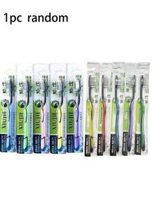 Bộ 3 bàn chải đánh răng siêu mềm nhiều màu sắc ngẫu nhiên của Thụy Sĩ, đầu bàn chải nhỏ, lông bàn chải bằng polypropylene, thiết kế không mùi, bảo vệ nướu, phù hợp cho người lớn - Bộ bàn chải đánh răng cầm tay unisex - Nhiều màu - Xem 8