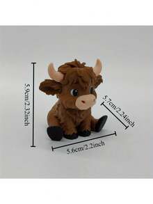 1pc 3D Printed Seated Highland Cow - Adorable Desk Pet For Office Cuteness & Farmhouse Aesthetic Fans - Charming Decor For Birthdays, Housewarmings & Farm Themed Parties, Modern Farm Decor For Minimalist Shelves - Multicolor - View 5