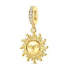 1 件金色镀银系列饰品蝴蝶结生命之树家庭气球狗萤火虫猎豹太阳变色龙吊坠饰品适用于手链项链手镯串珠 DIY 珠宝制作日常佩戴派对配饰 - 金色 - 查看 31