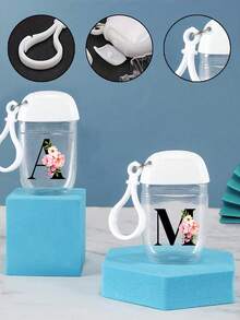 粉色秋海棠字母 A-Z 创意印花图案，透明洗手液空瓶，旅行装，带挂钩白色翻盖，可重复使用瓶盖，便携式空瓶可重新灌装，化妆品容器，适用于液体乳液，旅行装，家庭收纳装，户外旅行装，是送给家人和朋友的贴心礼物，毕业礼物，母亲节礼物，周年纪念礼物。 - 彩色 - 查看 9