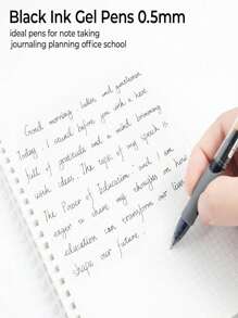 20pcs Black Retractable Ballpoint Pens, 0.5mm Black Ink Gel Pens, Smooth Writing, Suitable For School, Home, Office, Diary, Note-Taking, Versatile Color And Style