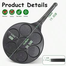 1pc Non-Stick Pancake Maker, Mini Pancake Pan, 7 Adjustable Levels, Variety Of Styles, Smiling Face Cartoon Pattern, Flat Design, Suitable For Kitchen, Camping, Picnic, Holidays, Kitchen Companion - Black - View 10