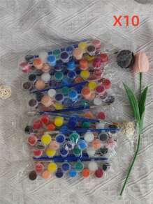 Acrylic Paint Set Watercolor Painting 12 Color Set Diy Stone Painting Ceramic Painting With Brush