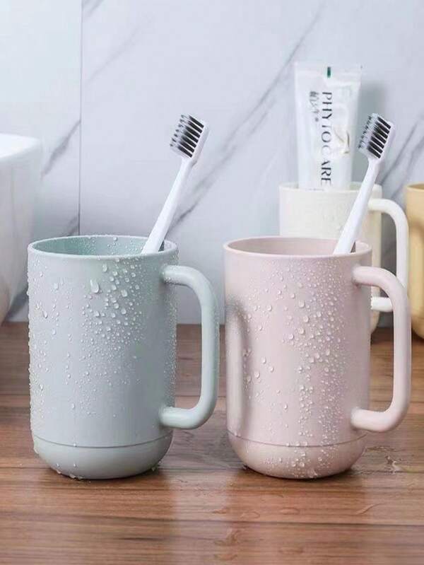 1pc Simple Household Rinse Cup, Student Dormitory Couple Toothbrush Holder, Convenient Travel Mug, High-Quality