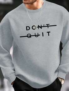 Zrgoth 男士休闲百搭印花圆领卫衣 - 灰色 - 查看 4