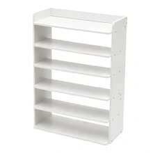 LIVINGANDHOME Living And Home 5-8 Tier Sturdy MDF Shoe Rack White Raised Guardrail Rounded Edges Vertical Storage Organizer For Home Entryway Bedroom Closet - White 62cm W X 26cm D X 88cm H - View 4