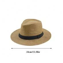 Breathable Fashion Summer Outdoor Men's And Women's Large-Brimmed Bowler Hat Sun Hat Sun Hat Shade Hat Beach Hat, Can Be Used For Beach, Fishing, Traveling, Party, Daily Commuting, Etc. - 乳白色 - 查看 5
