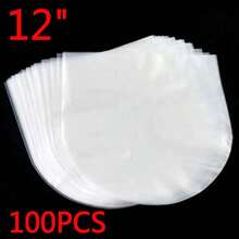 100x Anti Static 12'' LP LD Vinyl Record Covers Inner Sleeves Clear Cover Plastic - White - View 5