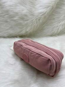 School Pencil Case With 3 Dividers And Elastic For Pencils And Pens - 淺粉色 - 查看 1