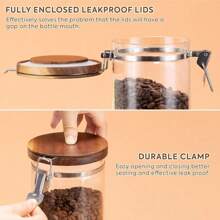Premium Coffee Bean Canisters – Glass Jars With Airtight Locking Clamp & Included Bamboo Scoop