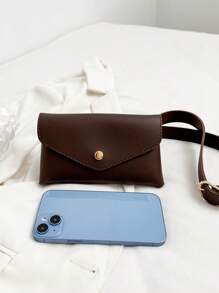 Fashionable Solid Color PU Leather Black Belt Waist Bag, Suitable For Women's Daily Use, Street, Travel, Versatile