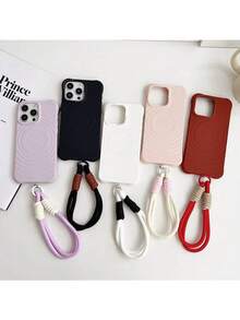 Imitation Of Liquid Wireless Charging Mobile Phone Case With Lanyard For Compatible With IPhone 16 16Plus 16Pro 16Pro Max 15 15Plus 15Pro 15Pro Max /14/14Pro Max/14 Plus/14Pro/13/12/11 This Is A Mobile Phone Case With Wireless Charging Function And A Soft Feel With Lanyard That Is Perfect For Men And Women To Wear Outdoor Sports - Pink - View 9
