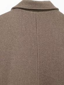 女士时尚休闲法式单排扣短款宽松领羊毛大衣