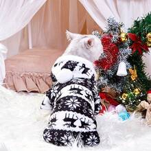 1pc Pet Dog Cat Plush Pajamas, Christmas Deer Costume For Pets - Multicolor - View 28
