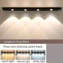 1pc Under Cabinet Lighting, Motion Sensor Indoor Light, Closet Lights, Cat's Eye Hill Light, Three Different Lighting Colors, Adjustable Brightness, USB Charging, Suitable For Lighting In Bedrooms, Living Rooms, Kitchens, Cabinets, LED Lights,Night Light - Three Colors Of Light - View 17