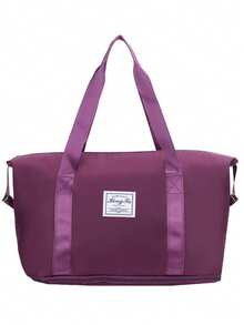 可折叠可扩展双层旅行包 - 大容量轻便行李伴侣，防水健身旅行包，适合女士/学生/健身/户外 | 紧凑型随身行李箱，配有可调节肩带和时尚设计。旅行必备假日度假行李袋行李箱旅行包女士 - 彩色 - 查看 10