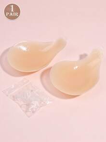 可重复使用硅胶隐形乳贴，带纽扣勺，颈挂式，提胸，防下垂，防水粘合胸罩，提胸器，适用于胸罩、无肩带连衣裙、防滑、小胸围增强器、泳装、比基尼 - 彩色 - 查看 9