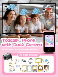 Kids Smart Phone For Girls Gifts Toddler Holiday Birthday Gift For Age 3 4 5 6 Year Old, Kids Cell Phone Toy With Touchscreen, Dual Cameras, Learning, Music Player, Games,Travel Toy Preschool Learning Toy For Kids